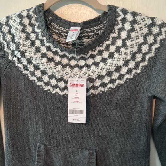 Gymboree Girls Decorative Collar Grey Sweater Dress With Front Pocket Size 8 NWT - Picture 2 of 4